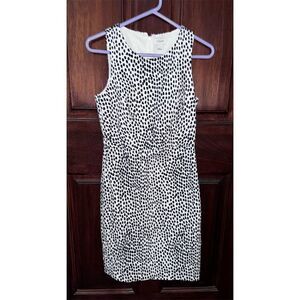 J. Crew Women's Dalmatian Print Shift Dress Black‎ & White Size 6 Sleeveless